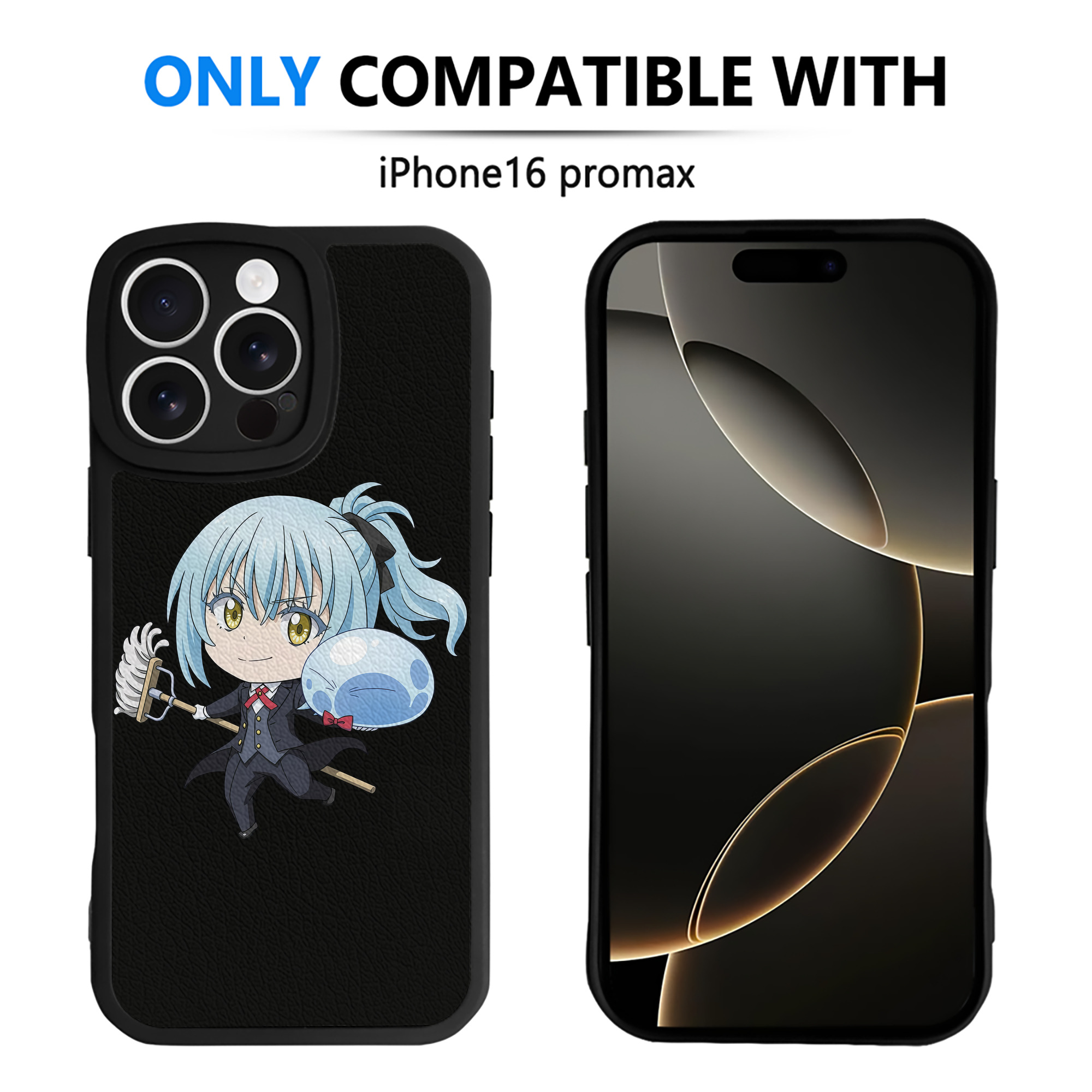 （画像用） 転スラ Regarding Reincarnated to Slime 【iPhone 16シリーズ対応】シリコンスマホケース（レザー調） 材質：シリコン